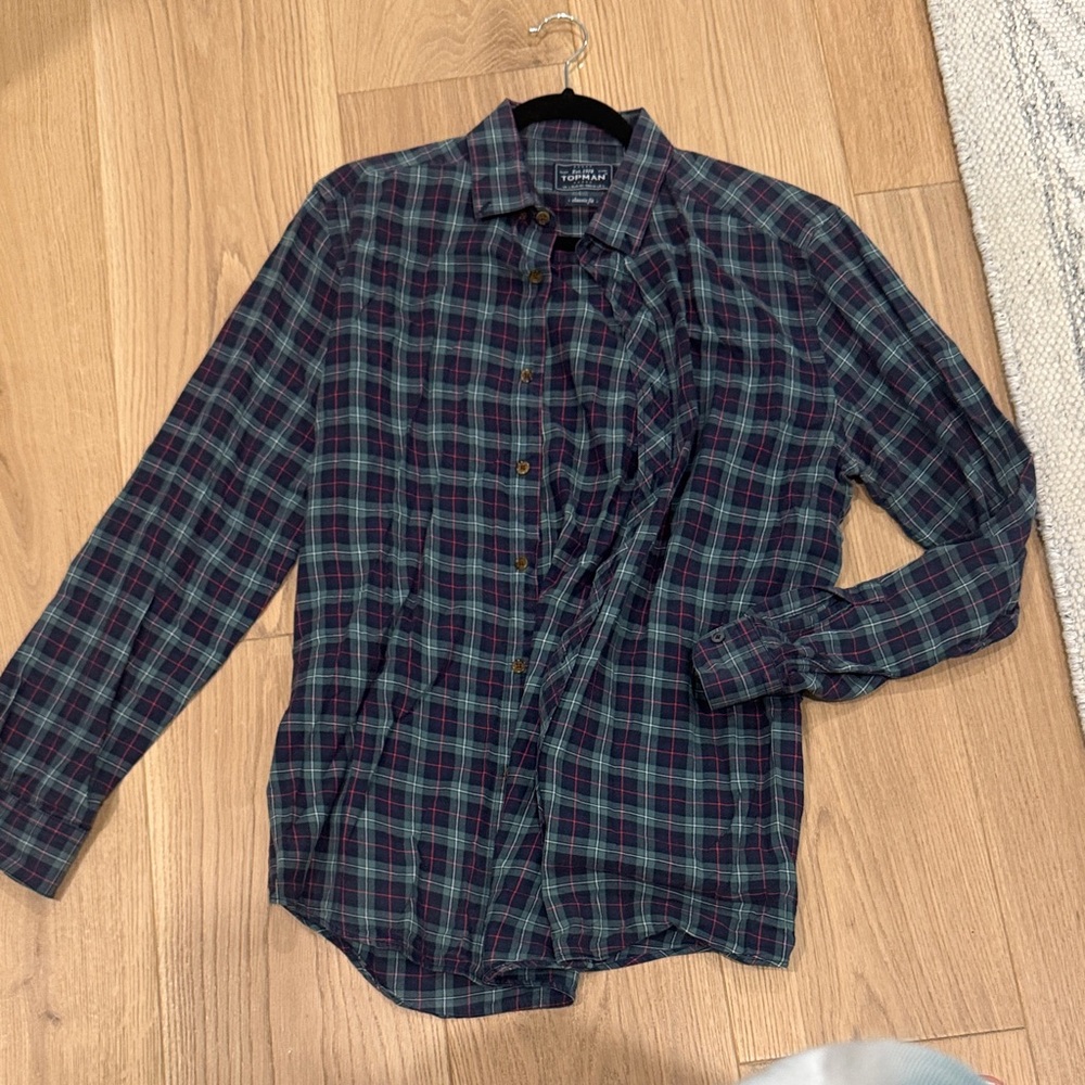 Topman Multicolor Plaid Casual Button Down Shirt